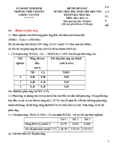 Đề thi HSG Hóa học 11 Trường THPT Chuyên Lương Văn Tụy - Ninh Bình