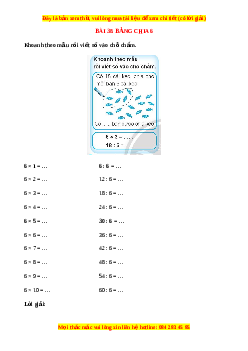 VBT Toán lớp 3 Bài 38 (Chân trời sáng tạo): Bảng chia 6