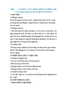 Giáo án Văn hoc và tác dụng chiều sâu trong việc xây dựng nhân các Ngữ Văn 12 Cánh diều