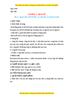 Giáo án Phân số với tử số và mẫu số là số nguyên Toán 6 Chân trời sáng tạo