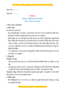 Giáo án Tuần 11 Tiếng Việt lớp 4 Kết nối tri thức