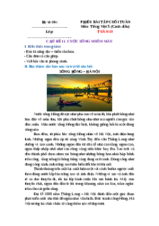 Bài tập cuối tuần Tiếng Việt lớp 5 Cánh diều Tuần 19