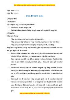 Giáo án Tứ giác Toán 8 Cánh diều