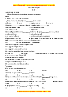 Trắc nghiệm Unit 9: Deserts Tiếng Anh 12 - Mai Lan Hương