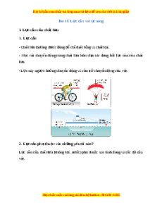 Lý thuyết Vật lý 10 Kết nối tri thức Bài 19: Lực cản và lực nâng