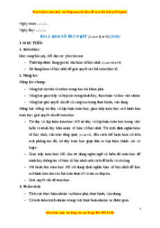 Giáo án Hàm số bậc nhất y = ax + b Toán 8 Cánh diều