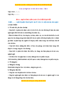 Giáo án Bài 1: Khả năng lớn lao của tiểu thuyết Ngữ Văn 12 Kết nối tri thức