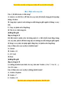 Trắc nghiệm Tin học 7 Bài 2 Kết nối tri thức: Phần mềm máy tính