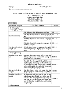 Giáo án Chuyên đề Sinh học 10 Chân trời sáng tạo