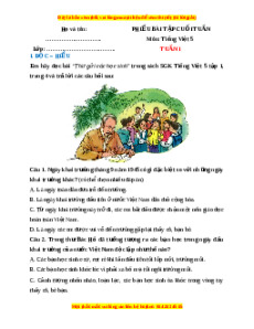 Bài tập cuối tuần Tiếng việt 5 Tuần 1 (có lời giải)