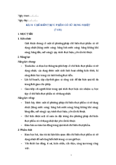 Giáo án Bài 6 Công nghệ 9 Chế biến thực phẩm Kết nối tri thức: Chế biến thực phẩm có sử dụng nhiệt