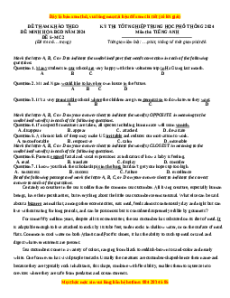 Đề Tốt nghiệp Tiếng Anh 2024 theo đề tham khảo (Đề 5)