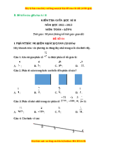 Đề thi giữa kì 2 Toán 6 Kết nối tri thức (Đề 4)
