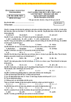 Đề thi thử tốt nghiệp Sinh học Sở Ninh Bình lần 1 năm 2024