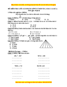 Đề thi giữa kì 2 Toán lớp 5 nâng cao - Đề 5