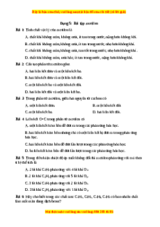 Trắc nghiệm Bài tập axetilen Hóa học 9