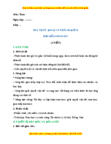 Giáo án Thực hành và trải nghiệm Bạn đến từ đâu Toán 2 Chân trời sáng tạo