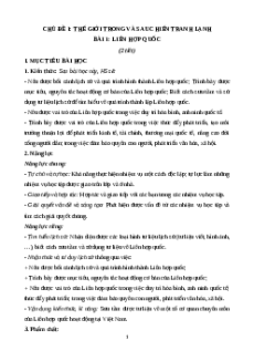 Giáo án Bài 1 Lịch sử 12 Chân trời sáng tạo (2024): Liên hợp quốc