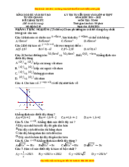 Đề thi vào 10 môn Toán tỉnh Tuyên Quang năm 2022