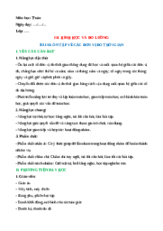 Giáo án Ôn tập về các đơn vị đo thời gian Toán lớp 5 Cánh diều