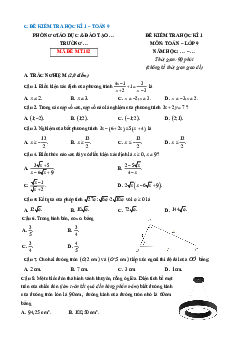 Đề thi Cuối kì 1 Toán 9 Cánh diều 2024 (Đề 2)
