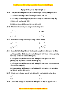 Trắc nghiệm Truyền tải điện năng đi xa Vật lí 9