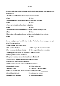 Bộ 3 đề thi Giữa kì 2 Tiếng Anh 12 Bright có đáp án