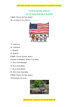 Bộ Trắc nghiệm Tiếng Anh 6 Right on (cả năm) có đáp án