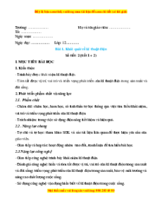 Giáo án Công nghệ Điện - Điện tử 12 Cánh diều (năm 2024)