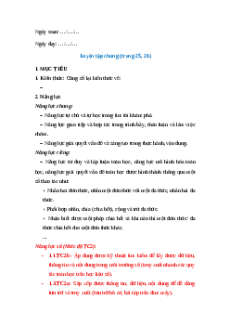 Giáo án Luyện tập chung trang 25, 26 Toán 8 Kết nối tri thức (năng lực số)