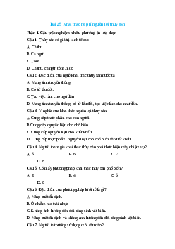 Trắc nghiệm Bài 25: Khai thác hợp lí nguồn lợi thủy sản Công nghệ 12 Lâm nghiệp-Thủy sản Cánh diều
