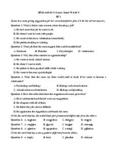 Bộ 5 đề thi Cuối kì 2 Tiếng Anh 9 Ilearn Smart world có đáp án