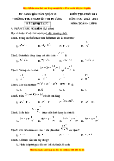 Đề thi cuối kì 1 Toán 8 Hồ Chí Minh trường THCS Nguyễn Tri Phương