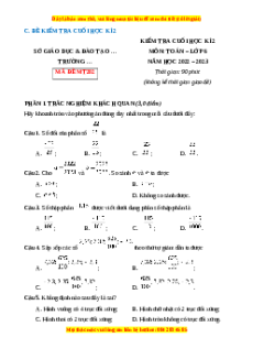 Đề thi cuối kì 2 Toán 6 Chân trời sáng tạo (Đề 7)