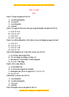 Trắc nghiệm ADN Sinh học 9
