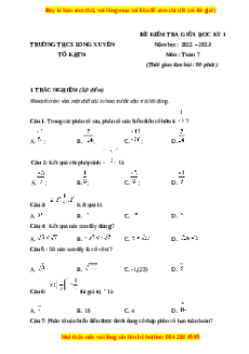 Đề thi giữa kì 1 Toán 7 Kết nối tri thức THCS Long Xuyên - Hải Dương