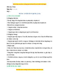 Giáo án Luyện tập chung Toán lớp 4 Cánh diều