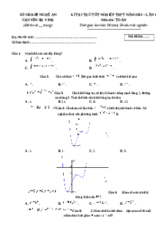Đề thi thử tốt nghiệp Toán trường THPT Chuyên ĐH Vinh - Nghệ An lần 1 năm 2024