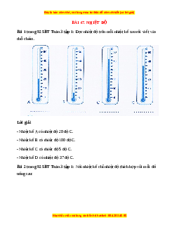 VBT Toán lớp 3 Bài 47 (Cánh diều): Nhiệt độ