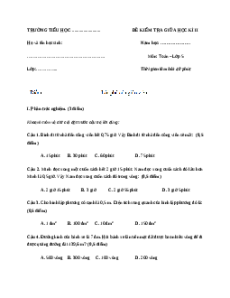 Đề thi Giữa kì 2 Toán lớp 5 Cánh diều (Đề 5)