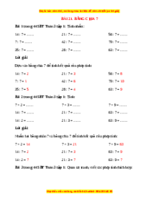 VBT Toán lớp 3 Bài 21 (Cánh diều): Bảng chia 7