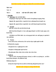 Giáo án Hợp kim sắt: Gang, thép Hóa học 9