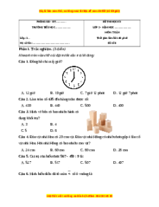 Đề thi cuối kì 1 Toán lớp 3 Kết nối tri thức - Đề 8