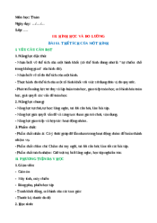 Giáo án Thể tích của một hình Toán lớp 5 Cánh diều