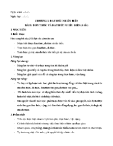 Giáo án Toán 8 Học kì 1 Cánh diều