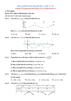 Bài tập ôn tập + Đề kiểm tra Toán 12 Cánh diều theo chương
