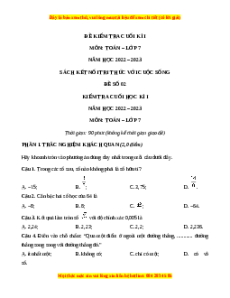 Đề thi cuối học kì 1 Toán 7 Kết nối tri thức có đáp án (Đề 2)