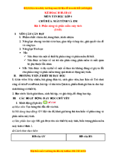 Giáo án Bài 1 Tin học lớp 4 Chân trời sáng tạo: Phần cứng và phần mềm máy tính