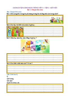 Bài tập hàng ngày Tiếng Việt lớp 2 Kết nối tri thức Học kì 2