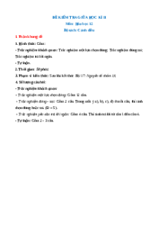 Bộ 3 đề thi giữa kì 2 Hóa học 12 Cánh diều có đáp án